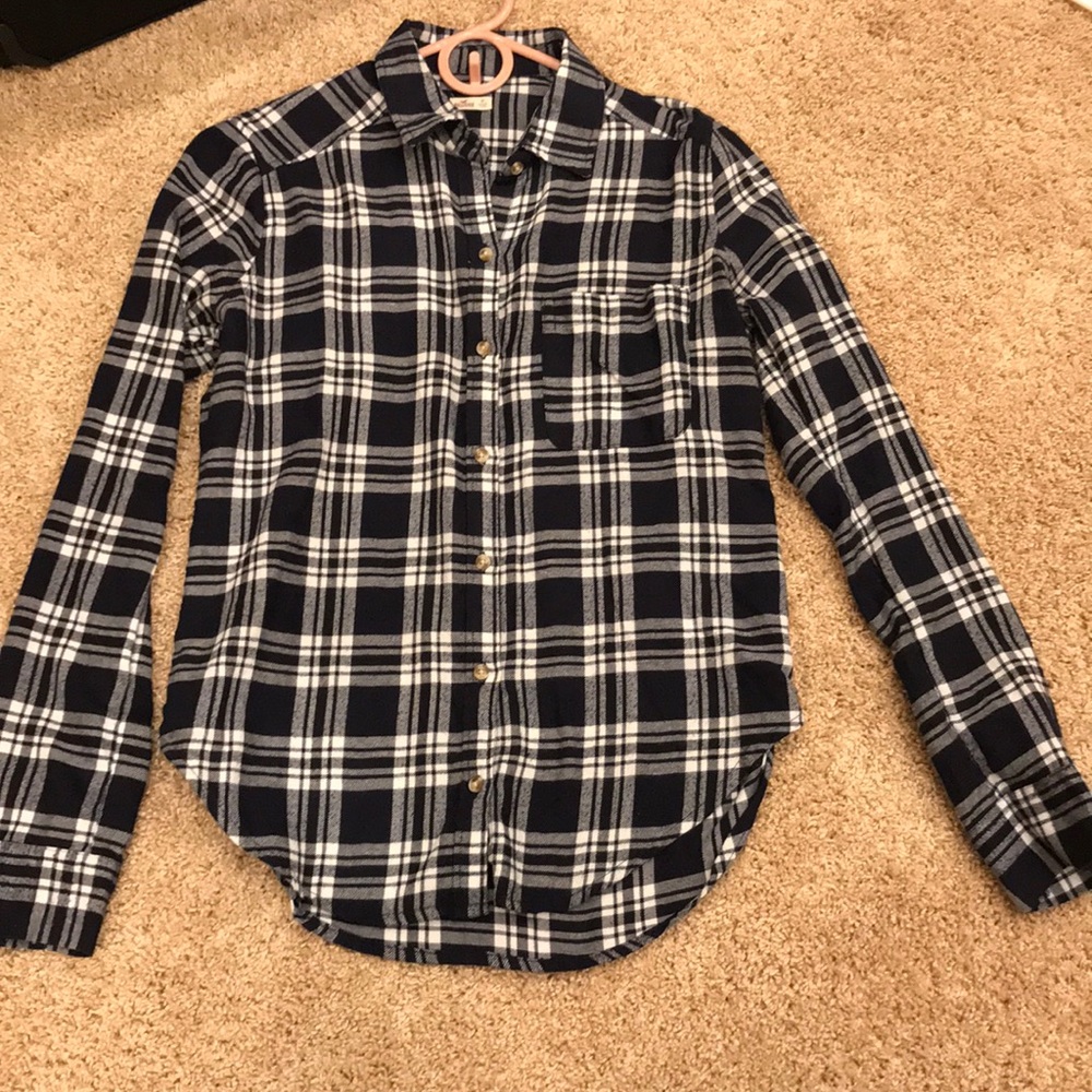 Hollister Navy Blue Flannel